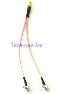 SMA-TS9 Adapter SMA Vrouwelijk naar Y type 2 TS9 Mannelijke Connector Splitter Pigtail Kabel RG316 15CM