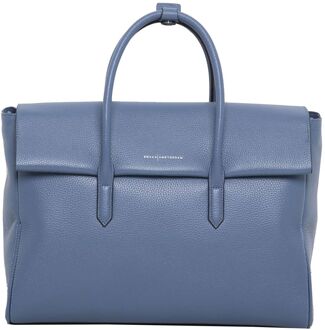 Smaak Amsterdam Barbra XL Workbag denim handtas dames Blauw - H 27 x B 40 x D 16 cm