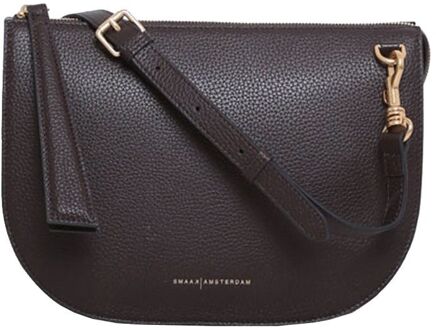 Smaak Amsterdam Silke Crossbody dark chocolat damestas Bruin - H 20 x B 27 x D 7 cm