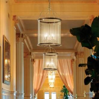 Smaakvolle hanglamp Grazie Helder, goud, bruin