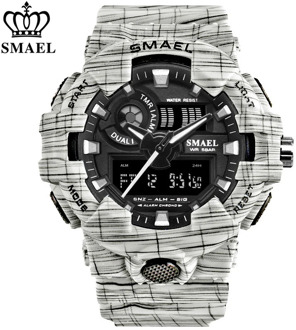 SMAEL Brand Luxury Cowboy Sport Watch New Men Military Watches Analog Army Digital Writwatch 8001 Waterproof Clock Men's Watch