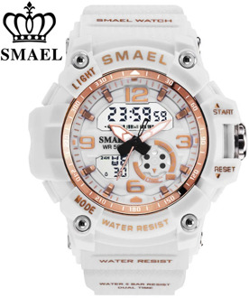 SMAEL Fashion Women Sport Watches Waterproof Ladies Student Multifunctional Wristwatch LED Digital Quartz White Watch Girl Clock
