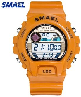 SMAEL Mode Witte Dames Horloges Top Luxe Digitale Quartz Vrouwen Horloge Casual vrouwen Horloge Klok Relogio Feminino oranje Watch