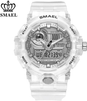 SMAEL Sport Watch Men Waterproof Top Brand Digital Watches Quality Plastic Watch Band Dual Display Wristwatch Relogio Masculino
