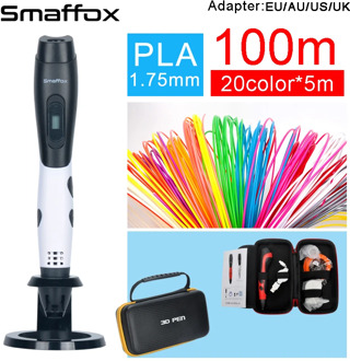 SMAFFOX 3D pen+100meter PLA filament diy drawing pen with lcd display printing pen 3d printer pen adjustable speed