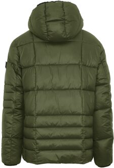 Small Circle Logo Quilted Green Jacket Groen