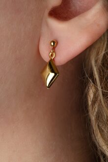 Small Diamond Shaped oorbellen in goud