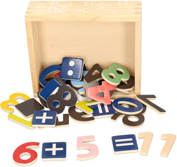 Small Foot 40x Magnetische houten cijfers/nummers gekleurd Multi