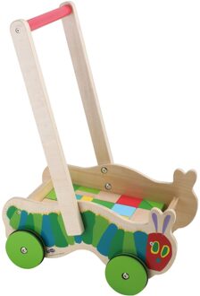 Small Foot houten Loopwagen Rupsje Nooitgenoeg – met 22 kleurige speelblokken – vanaf 1 jaar