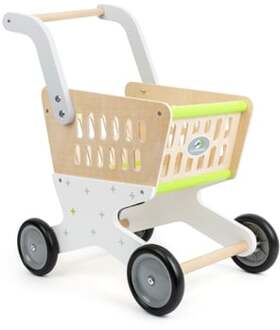 Small Foot houten winkelwagen blank/wit 41 x 28 x 50 cm