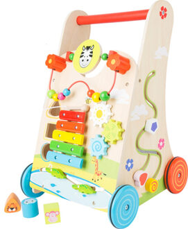 Small Foot Loopwagen met verschillende leerzame spellen - Multi kleuren - Houten speelgoed vanaf 1 jaar