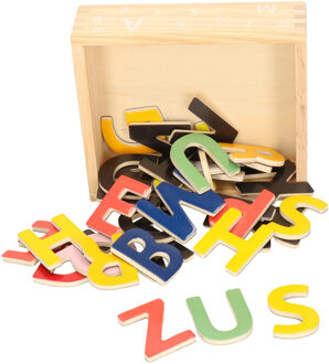 Small Foot Magnetische Letters - 37x stuks - hout - gekleurd - Koelkast magneten Multi