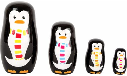 Small Foot Speelgoed houten pinguins matroesjka set van 4 Multi
