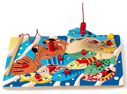 Small Foot Speelgoed puzzel met vissen en magneet hengel Multi