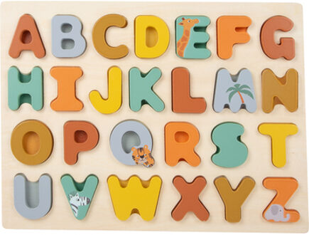 Small Foot vormenpuzzel alfabet Safari 22 x 29 cm hout 26-delig