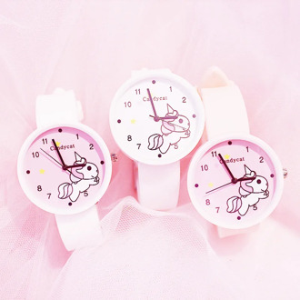 Small fresh watch genuine waterproof girl cute female student candy color jelly cherry blossom powder kids watches