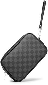 Small Mens Hand Bags For Men Black Brown Plaid Purses Waterproof Business Work Casual Designer Man Male 20 Zipper Cell Phone New