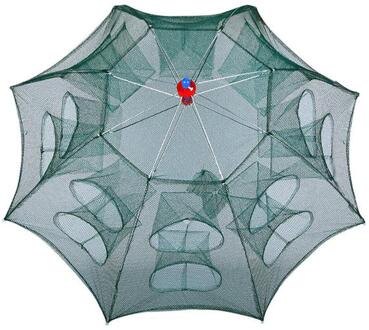 Small Mesh Fishing Net 6/10/16 Holes Automatic Folded Fishing Nylon Net With Zipper Automatic Foldable Thickened Fishing Net Blauw