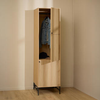 Smalle Kledingkast 'Davon' Eikenlook, 200 x 51cm Naturel - 200 x 40 cm
