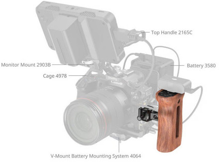 SmallRig 2187C Wooden Side Handle With Nato Clamp