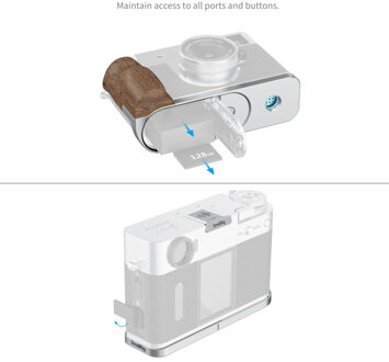 SmallRig 5223 L-Shaped Mount Plate With Wooden Handle For Fujifilm X Half Silver