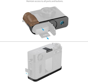 SmallRig 5224 L-Shaped Mount Plate With Wooden Handle For Fujifilm X Half Black