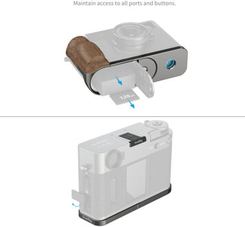 SmallRig 5394 L-Shaped Mount Plate With Wooden Handle For Fujifilm X Half Charcoal Silver