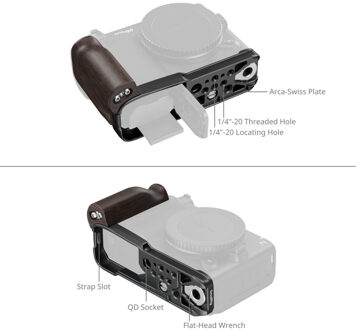 SmallRig 5906 L-Shaped Mount Plate With Wooden Handle For Nikon ZR
