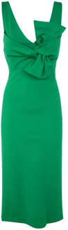 Smaragdgroene Midi Jurk P.a.r.o.s.h. , Green , Dames - L,M