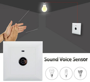 Smart 220V Sound Light Control Sensor Switch Time Delay Wall Switch Wall Mount Energy-Saving Wall Pad For Home Product