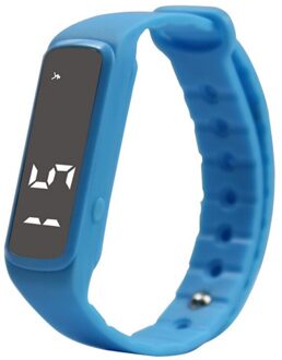 Smart Armband 3D Stappen Siliconen Sport multifunctionele Sport Smart polsband Armbanden voor Ios Android Blauw