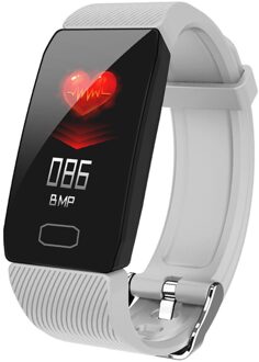 Smart Armband 5 Kleuren Screen Tracker Waterdichte Sport Armband Smartband BT4.0 Fitness Polsband Voor Ios/Android Smartphones licht grijs