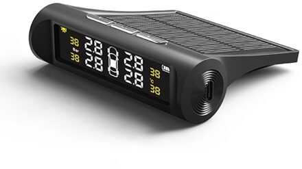 Smart Auto Tpms Bandenspanningscontrolesysteem Solar Power Digital Lcd Display Auto Alarmsystemen Tyre Pressure Sensor extern