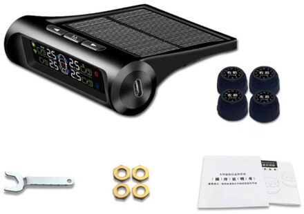 Smart Auto TPMS Solar Auto Bandenspanning Detectie Systeem Externe Digitale LCD Monitor Auto Auto Veiligheid Alarmsysteem