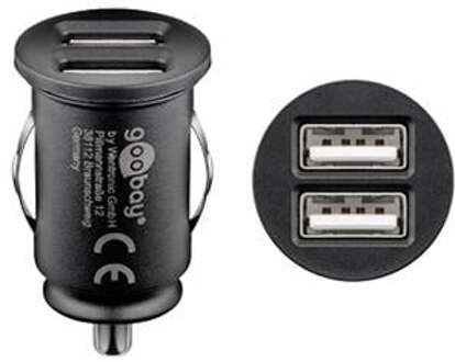 Smart Autolader USB-C 1 Meter 2.4A - Zwart