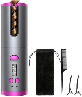 Smart Automatische Hair Curler Draadloze Krultang Keramische Krullend Wave Styling Tool Draadloze Haar Waver Wand Met Clip + Kam B