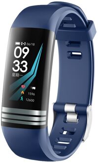 Smart Band Horloge Mannen Vrouwen Body Temperatuur Fitness Armband Stappenteller Bloeddruk Hartslagmeter Smart Armband G26T blauw
