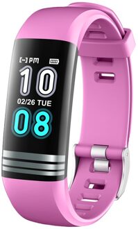 Smart Band Horloge Mannen Vrouwen Body Temperatuur Fitness Armband Stappenteller Bloeddruk Hartslagmeter Smart Armband G26T roze