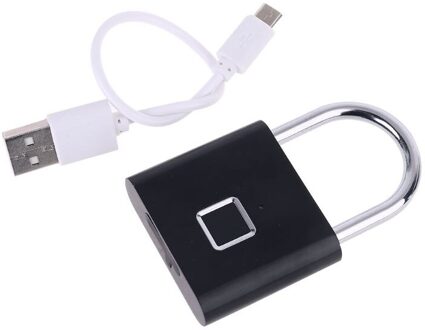 Smart Biometrische Vingerafdruk Hangslot Keyless Lade Slot Vingerafdruk Unlock Archiefkast Anti-Diefstal Lock Kinderen Veiligheid zwart