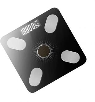 Smart Bluetooth App Digitale Gewicht Gezondheid Monitor Badkamer Lichaamsvet Schaal Kleine Huishoudelijke Weegschaal Belasting 180Kg zwart