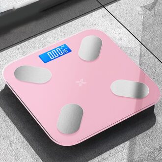 Smart Bmi Weegschaal Met Bluetooth Multifunctionele Digitale Lichaamsvet Schaal Langdurige App Fitness Gezondheid Schaal FP8 Roze