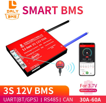 smart BMS 3S 12V 30A 40A 60A Bluetooth 485 to USB device NTC UART software togther Lion LiFepo4 Battery protection Board BMS