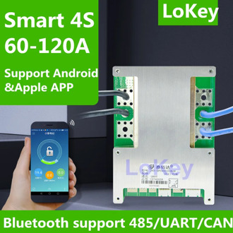 smart BMS 4S 12V 60A 80A 100A 120A Lifepo4 batterys balance board BMS with Bluetooth App and communication UART BMS