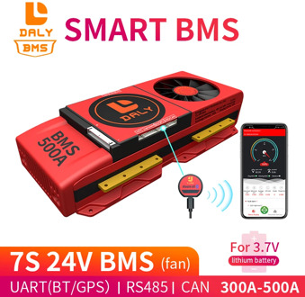 smart BMS 7S 24V 300A 400A 500A Bluetooth 485 to USB device CAN NTC UART software Li-on Battery protection Board BMS With Fan