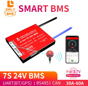 smart BMS 7S 24V 30A 40A 60A Bluetooth 485 to USB device NTC UART software togther Lion LiFepo4 Battery protection Board BMS