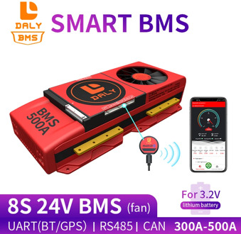 smart BMS 8S 24V 300A 400A 500A Bluetooth 485 to USB device CAN NTC UART software Li-on Battery protection Board BMS With Fan