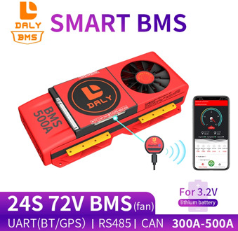 smart bms daly board 3.2V 24s lifepo4 400ah battery EV bms 72V 300A 400A 500A bms lifepo4 Bluetooth UART RS485 CAN With Fan