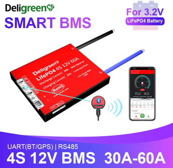 Smart BMS LiFePO4 BMS 4S 12V Bluetooth 485 to USB device CAN UART LCD For Lithium LiFePO4 LTO Batteries