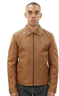 Smart Classic Harrington leren herenjack-New York Bruin - 4XL