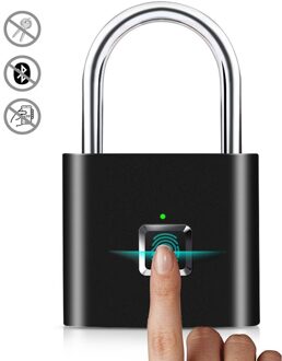Smart Digitale Biometrische Bluetooth Vingerafdruk Hangslot/Elektronische Vingerafdruk Deurslot zwart